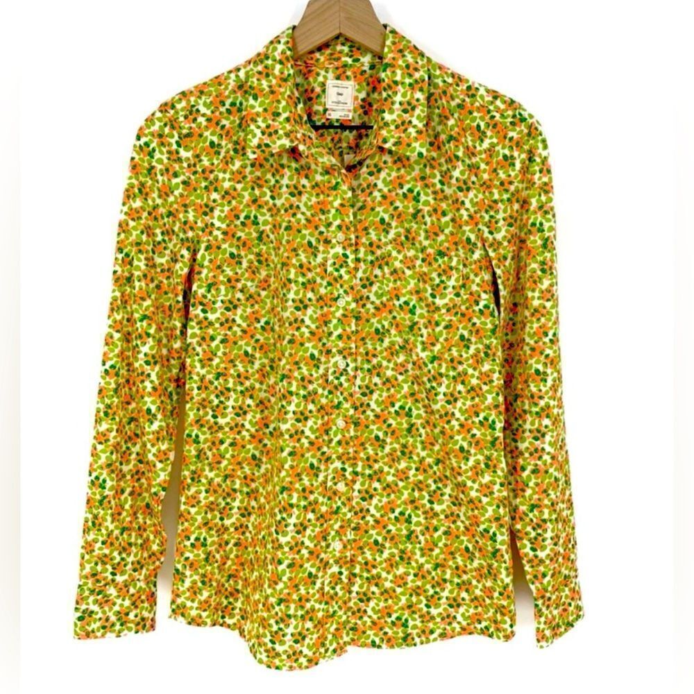 Gap Neon Floral Long Sleeve Button Down Shirt